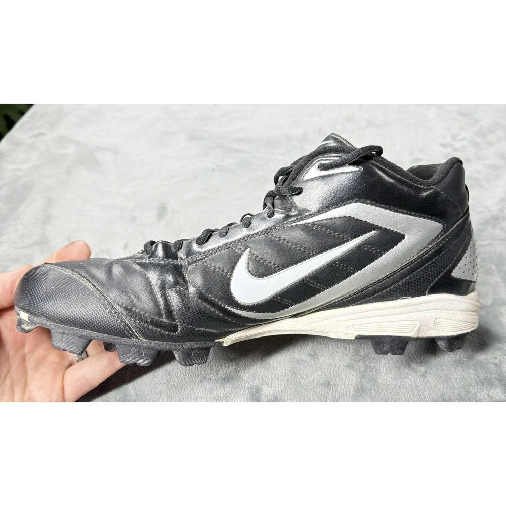 Nike Football Cleat Shoes Mens Size 13‎ Black White Mid Molded 375559-011